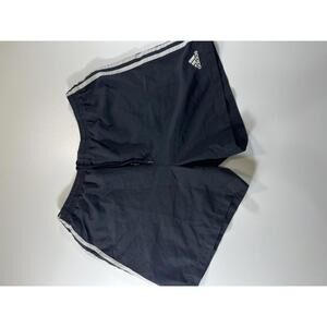 Adidas Men's Black Athletic Shorts with White Stripes
